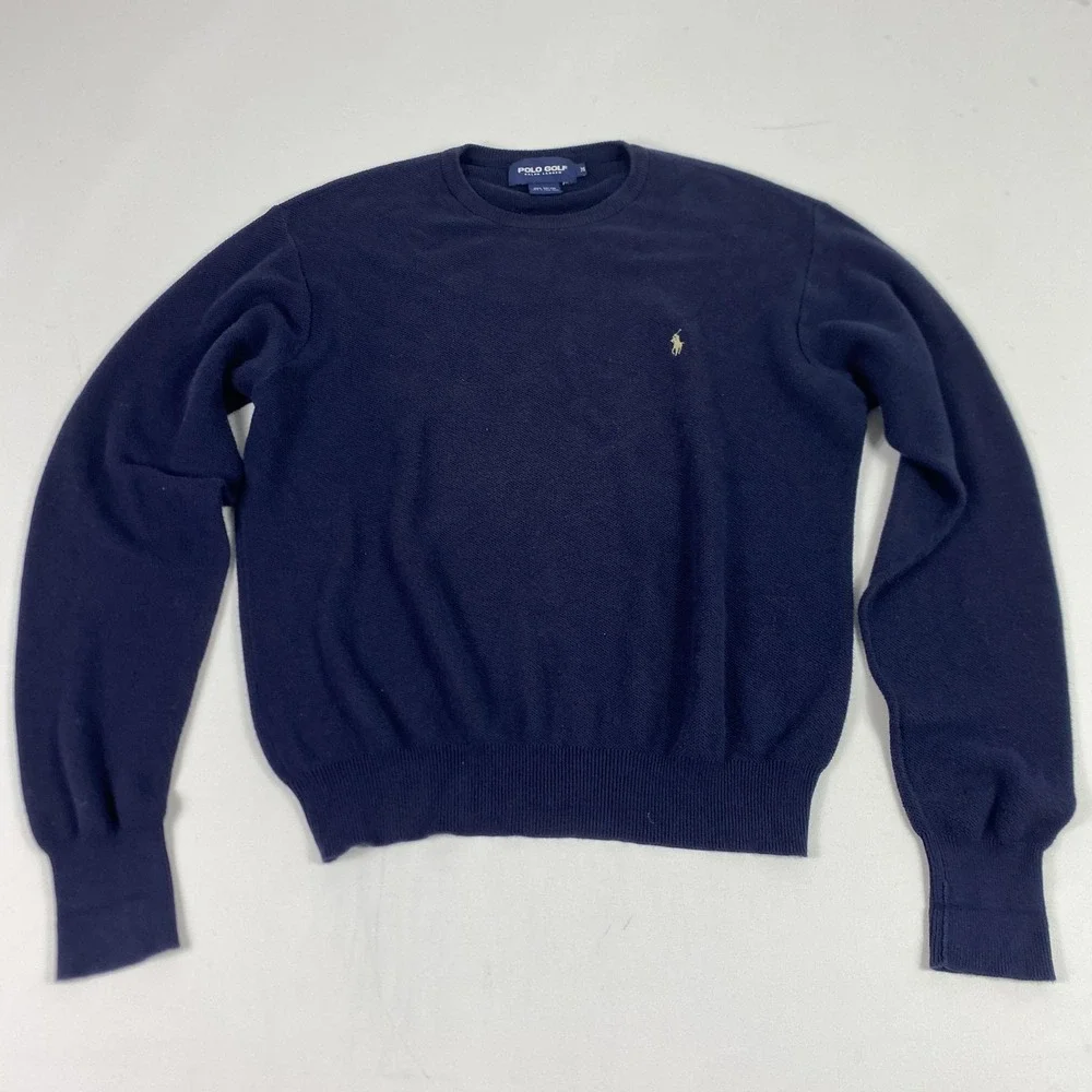 Vintage Ralph Lauren Polo Golf‎ Sweater Mens XL Blue Crewneck Pullover Knit